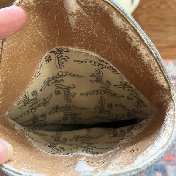 Zodiac USA Vintage Women's Size 10 Off White Suede Leather Western Cowboy Boots - Picture 10 of 15